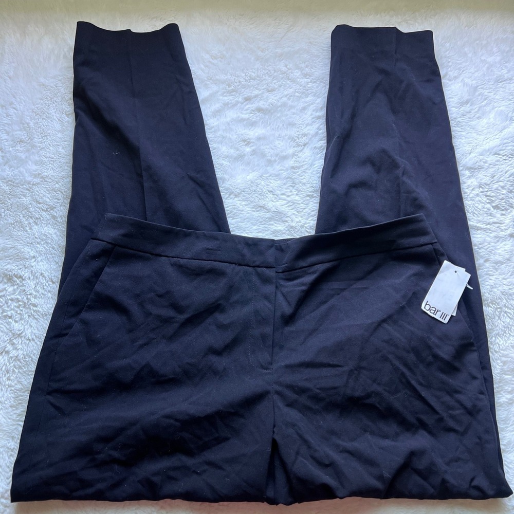 Bar III Black Dress Pants Trousers Size 14 10717580-169 Professional Stretch